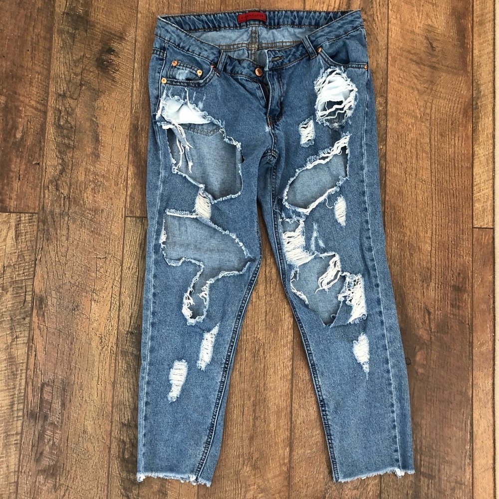 Very distressed jeans